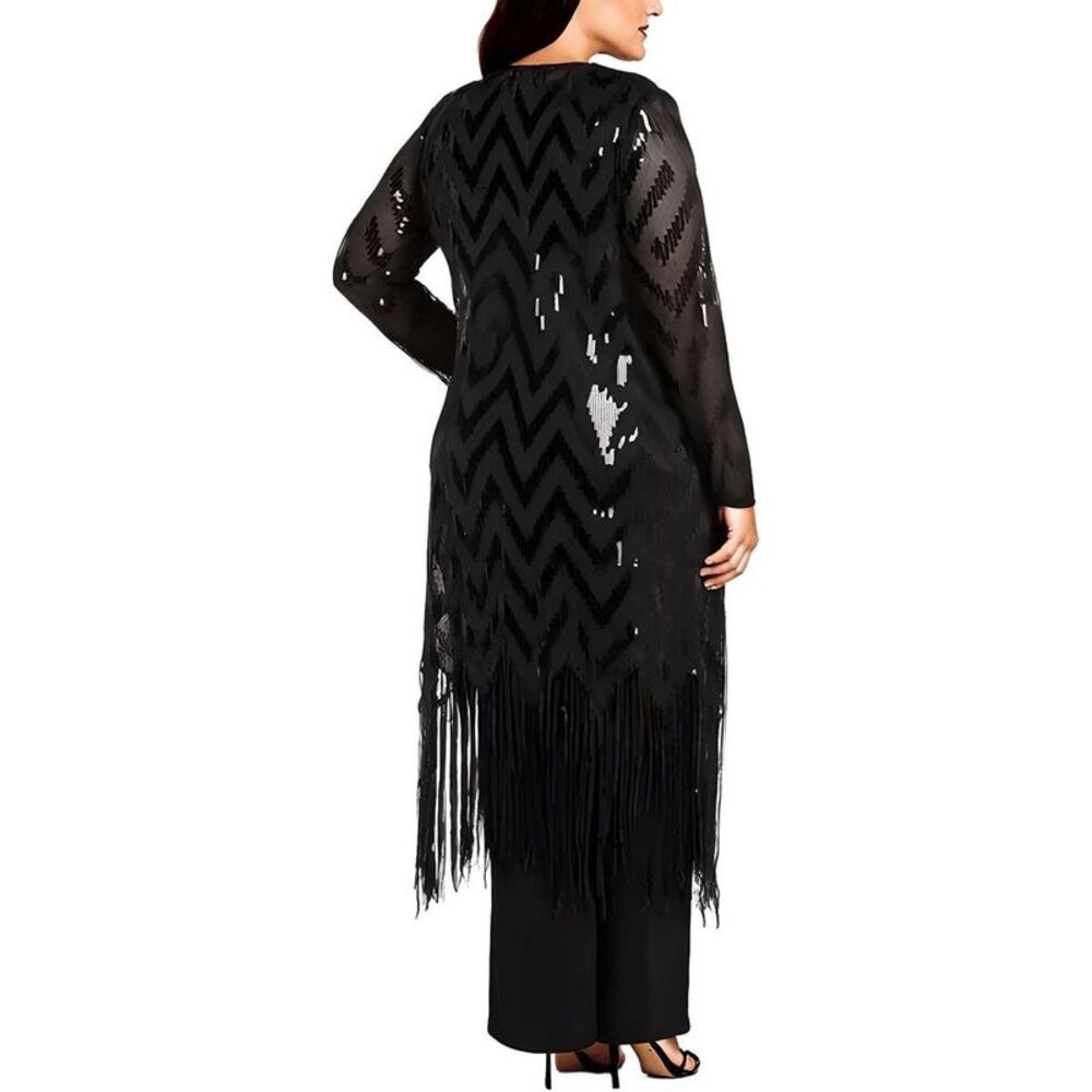 R&M Richards 3 Piece Black Fringe Jacket - Picture 2 of 2